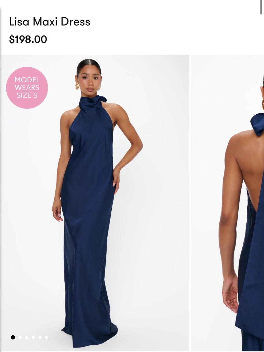 Show Me Your MuMu Lisa Maxi Dress - Navy Luxe Satin